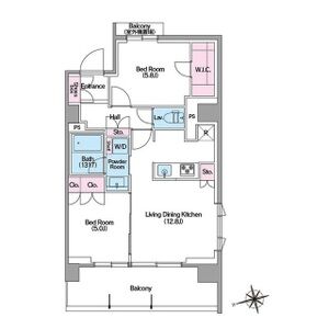 2LDK 間取り図