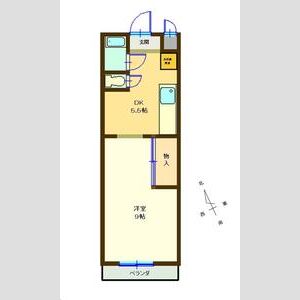 1DK 間取り図