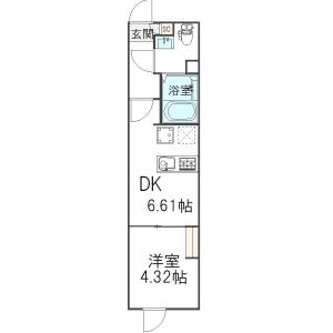1DK 間取り図
