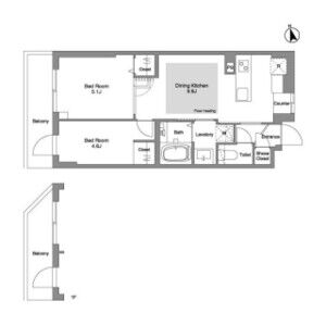 2DK 間取り図