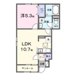 1LDK 間取り図