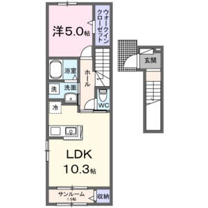 1LDK 間取り図