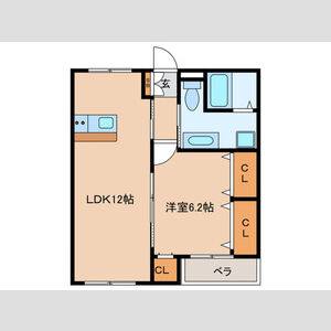 1LDK 間取り図