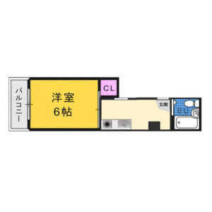 1K 間取り図