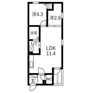 2LDK 間取り図