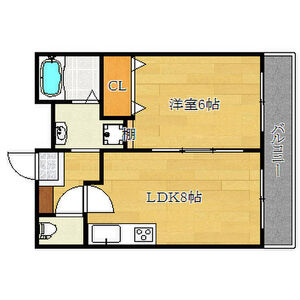 1LDK 間取り図