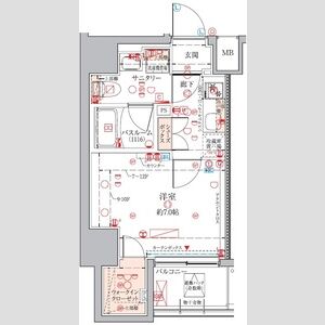 1K 間取り図