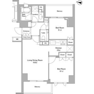 2LDK 間取り図