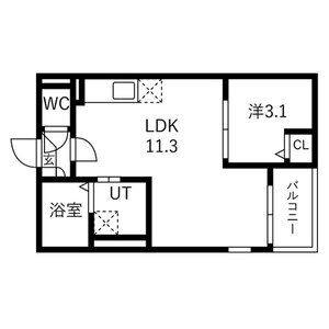 1LDK 間取り図