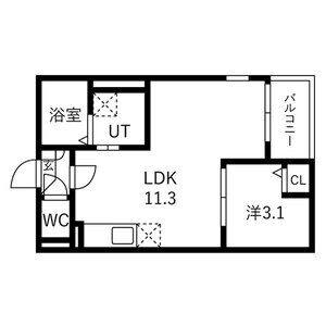 1LDK 間取り図