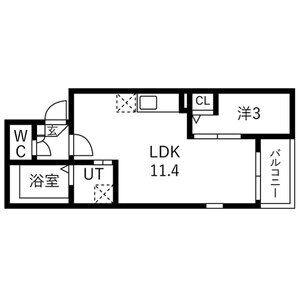 1LDK 間取り図