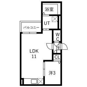 1LDK 間取り図