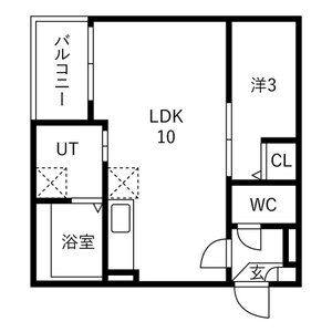 1LDK 間取り図
