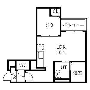 1LDK 間取り図