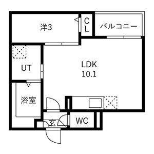 1LDK 間取り図