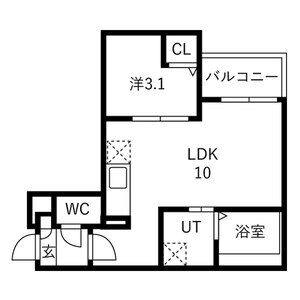 1LDK 間取り図