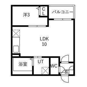 1LDK 間取り図