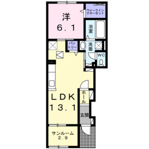 1LDK 間取り図
