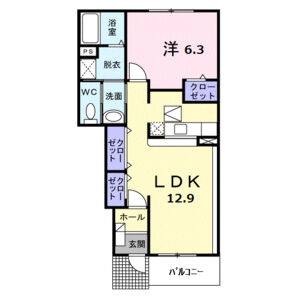 1LDK 間取り図