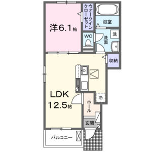 1LDK 間取り図