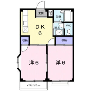 2DK 間取り図