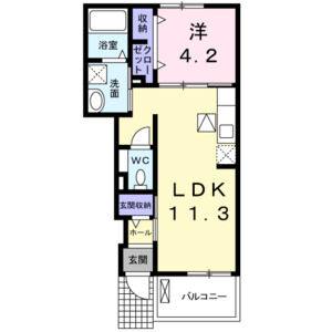 1LDK 間取り図