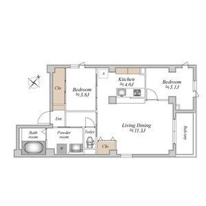 2LDK 間取り図