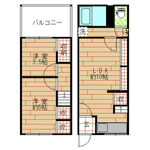 2LDK 間取り図