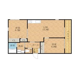 2LDK 間取り図