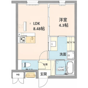 1LDK 間取り図