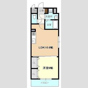 1LDK 間取り図