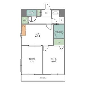 2DK 間取り図
