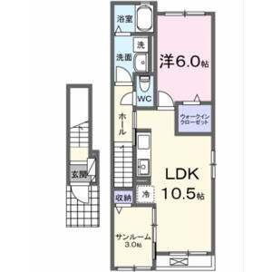 1LDK 間取り図