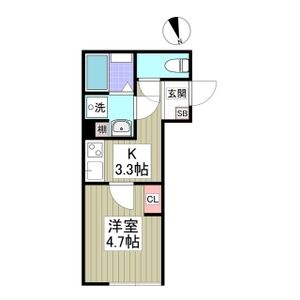 1K 間取り図