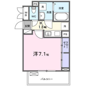 1K 間取り図