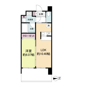 1LDK 間取り図