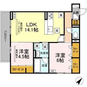 2LDK 間取り図
