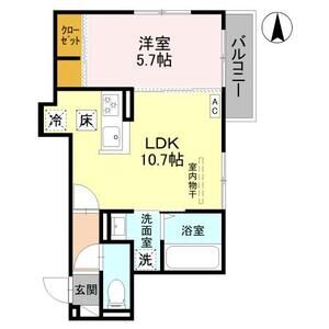 1LDK 間取り図
