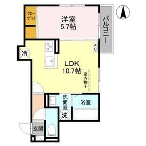 1LDK 間取り図