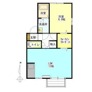 1LDK 間取り図