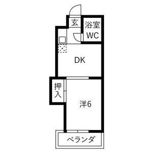 1DK 間取り図