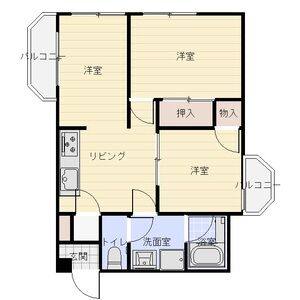 2LDK 間取り図