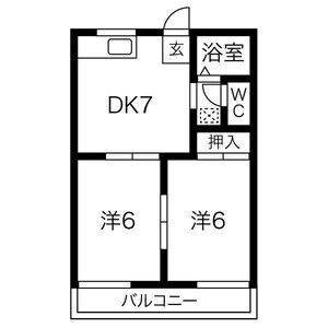 2DK 間取り図