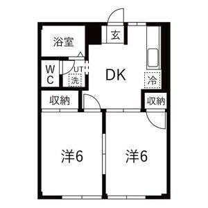 2DK 間取り図