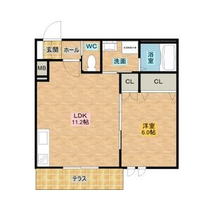 1LDK 間取り図