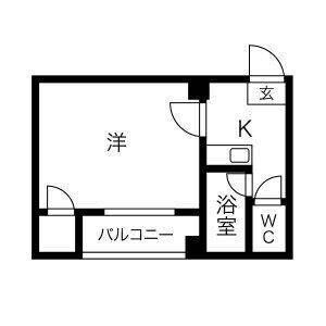 1K 間取り図