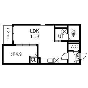 1LDK 間取り図