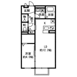 1LDK 間取り図