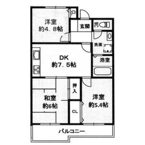 3DK 間取り図