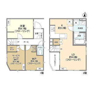 1LDK 間取り図